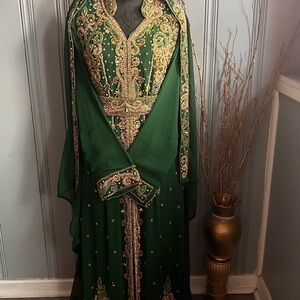 Elegant Green Embellished Dress
